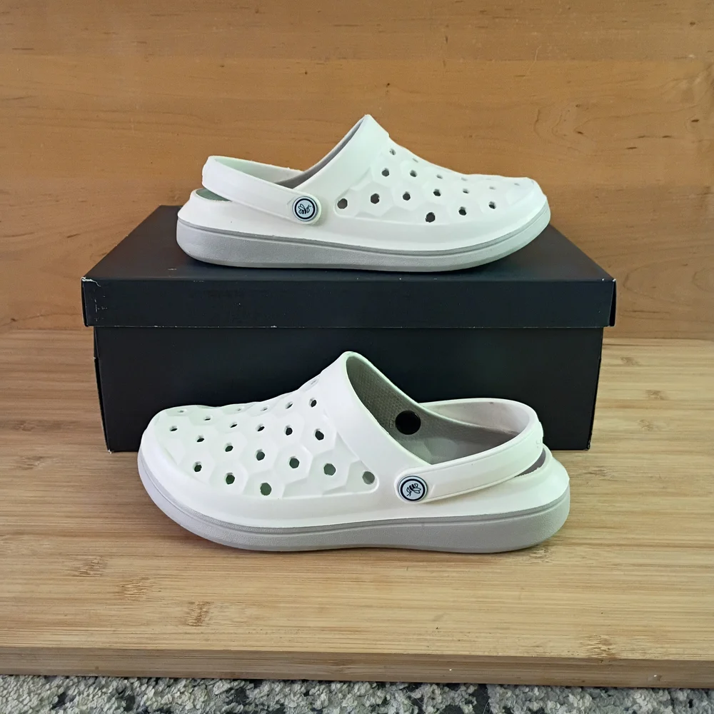 Joybees White Slip On Water Comfort Clog Shoes Unisex Womens 7 - Picture 1 of 7